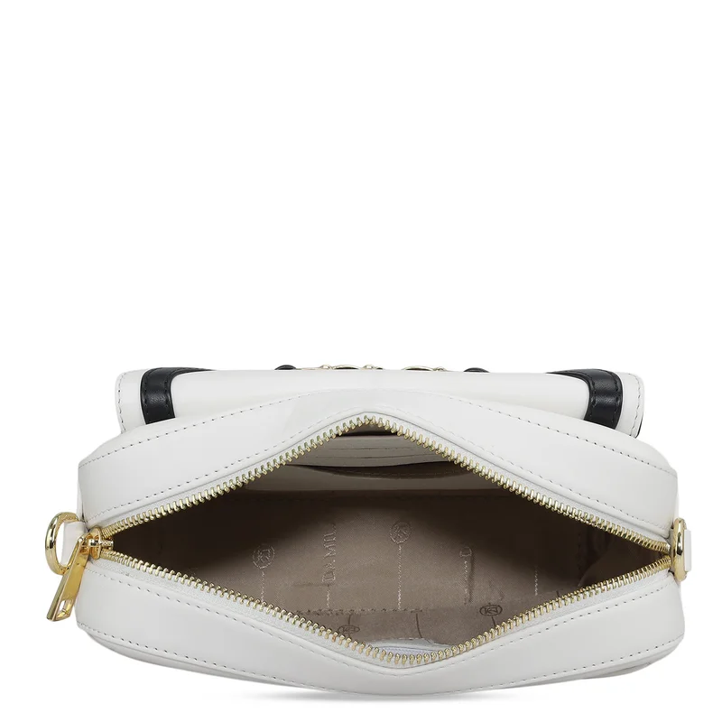 Da Milano Snow Small Plain Leather Sling - Snow for Women | Best Price UAE